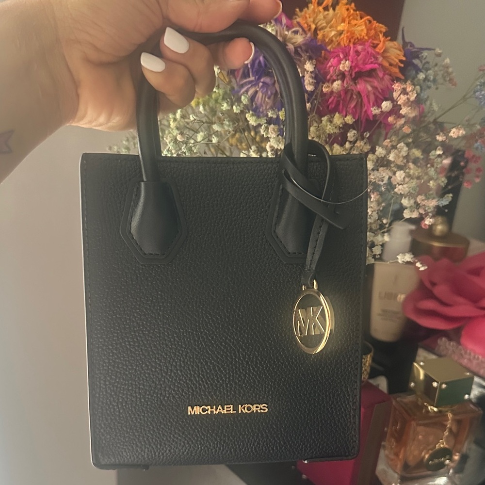 Michael Kors Black Mini Bag with Gold Accents - Picture 1 of 5